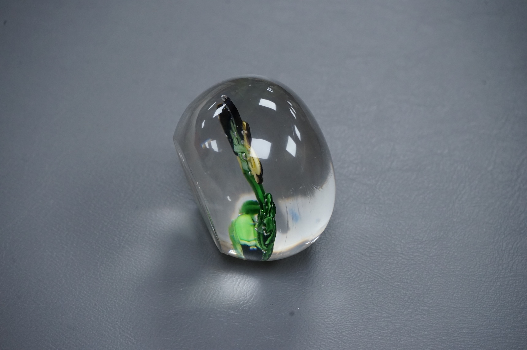 A rare Clichy pansy paperweight, 5.5cm diameter.